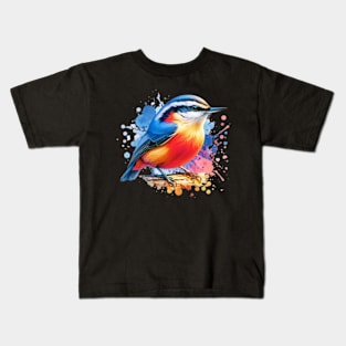 Watercolor Red Breasted Nuthatch Kids T-Shirt